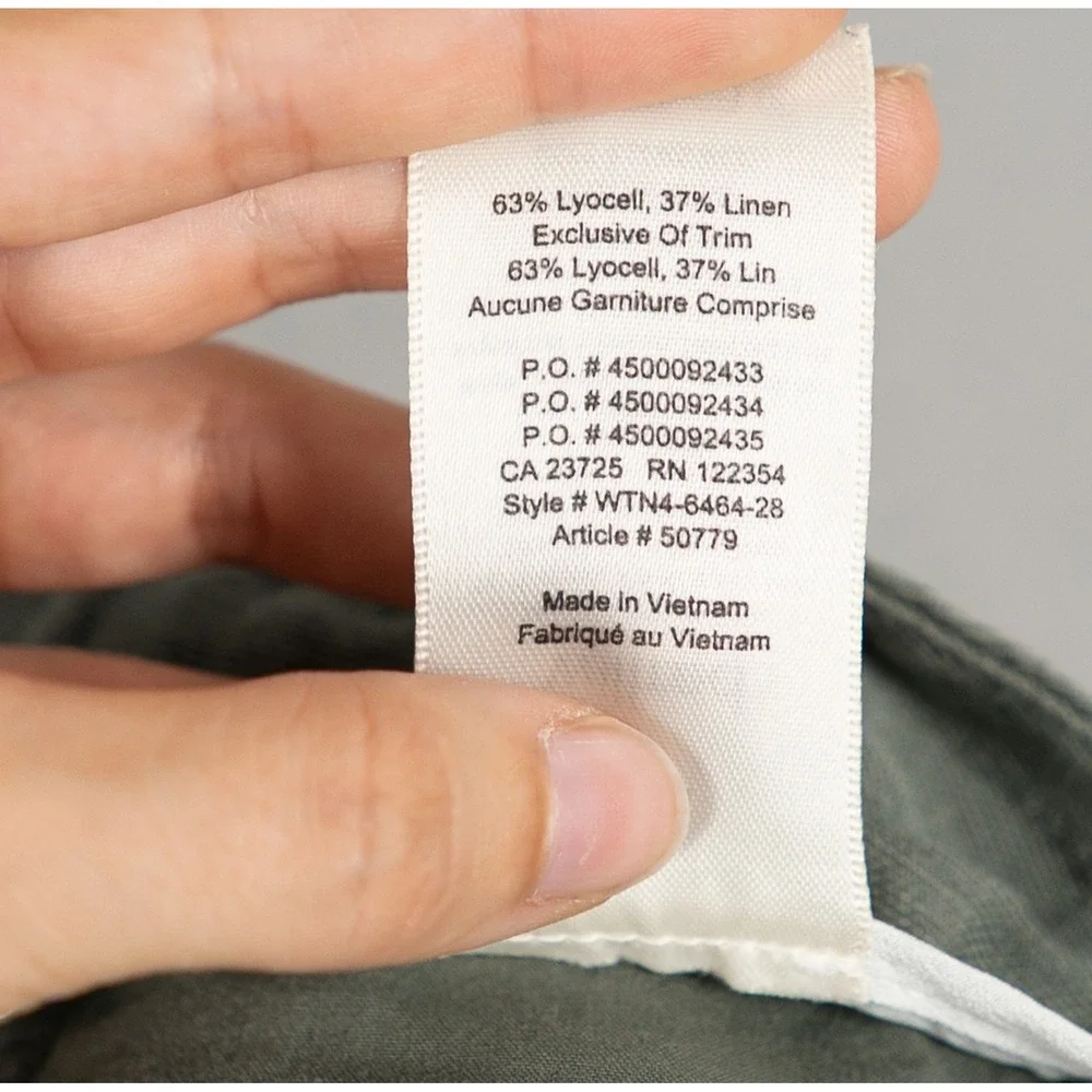 Aritzia Wilfred Allant Pant Linen Lyocell Green Drawstring Size 4